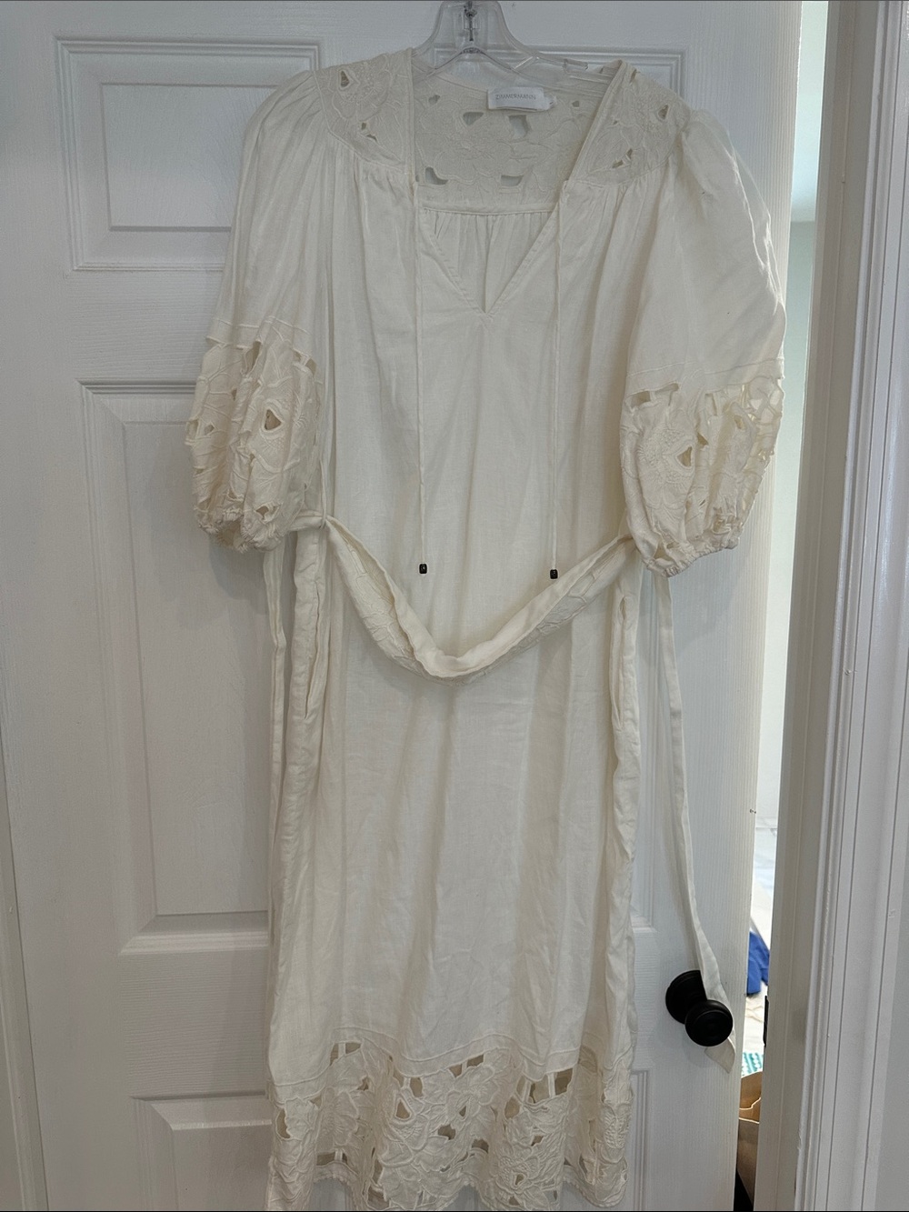 Zimmermann Cream Floral Eyelet Dress
